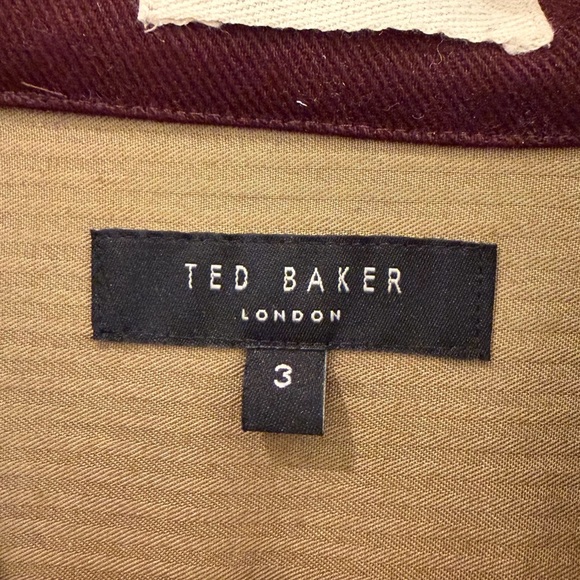 Ted Baker Men’s Hooded Overshirt Shacket in Burgundy - Picture 8 of 9